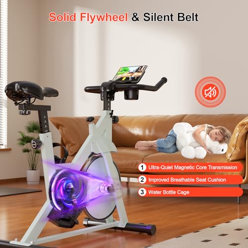 Exercise Bike, 32-Level Magnetic Resistance Stationary Bikes for Home, Low Noise Indoor Cycling Bike with 300lbs Weight Capacity