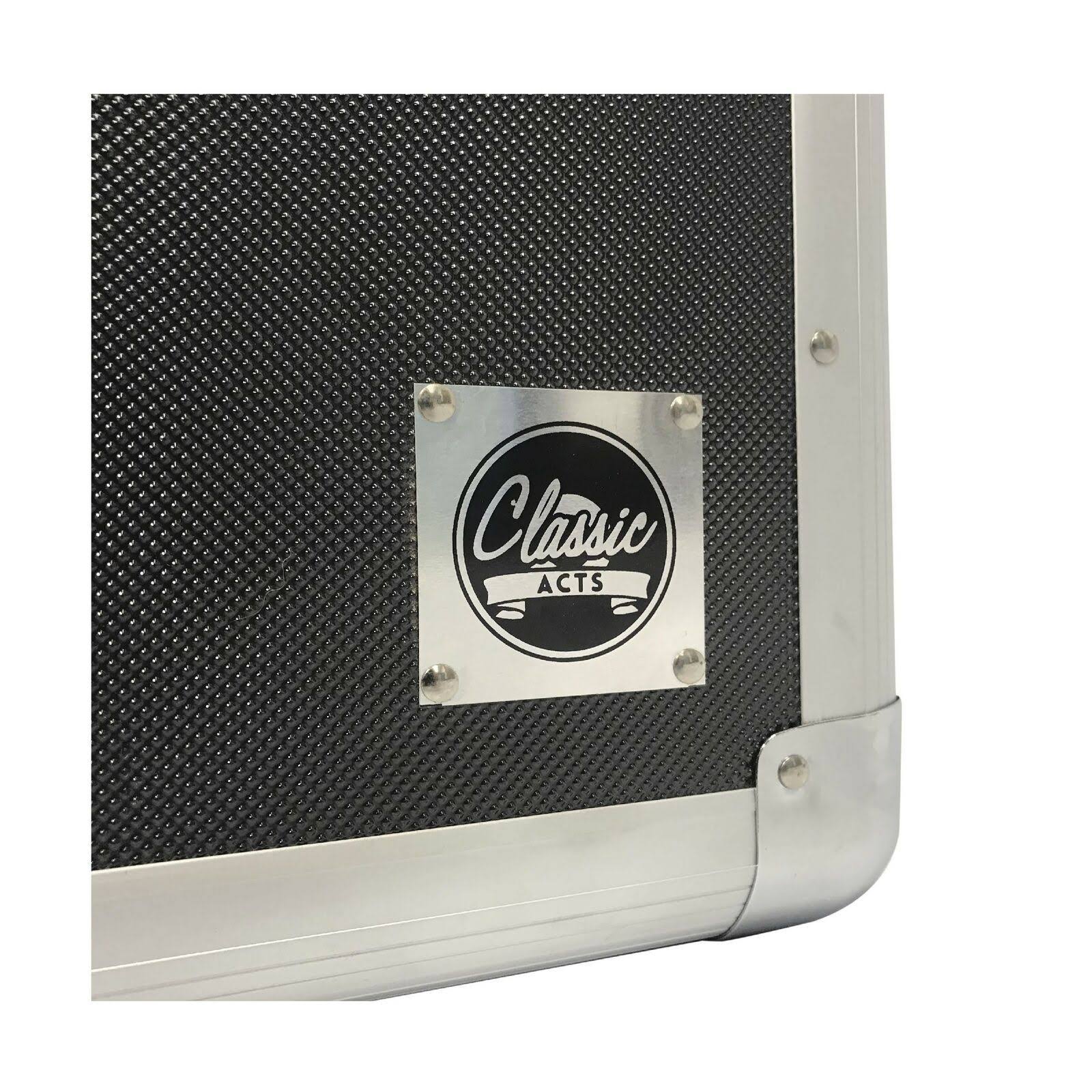 EasyGo Products Classic Acts Vinyl Record Album Storage Case - Aluminum LP Record Player Crates for Records (Holds 75 Records)