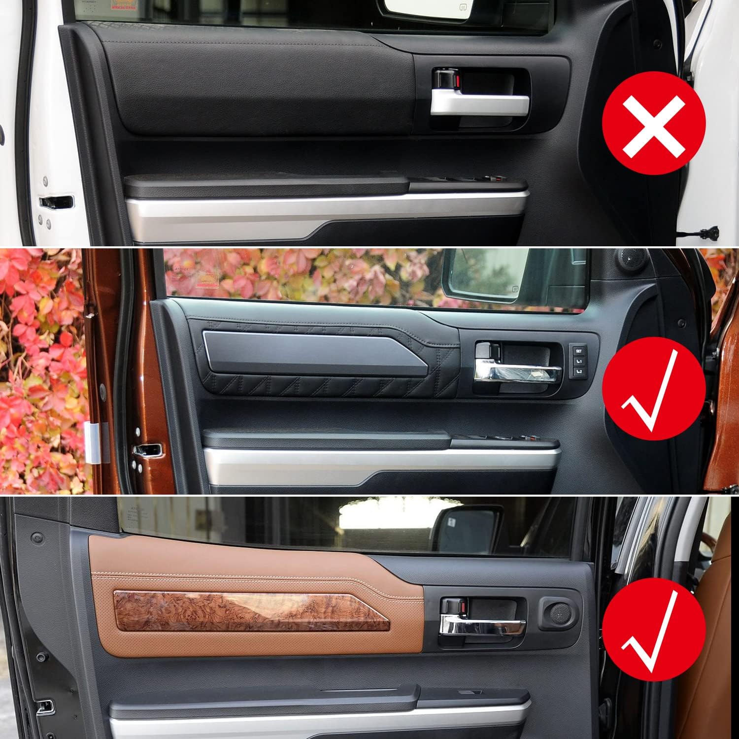 HIGH FLYING for Toyota Tundra 2014-2021 Car Accessories Center Console Gear Shift Box Water Cup Panel Cover ABS Blacking Out 1pc LHD (Not fit 1794