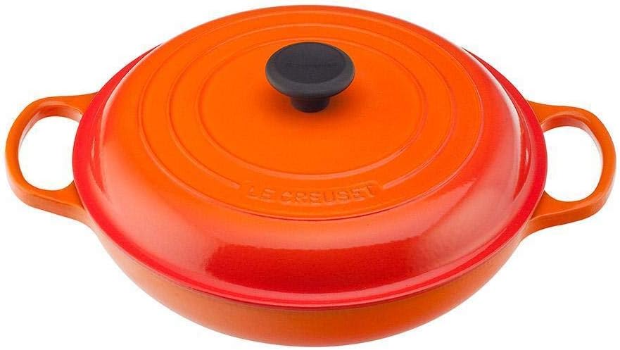 Le Creuset Enameled Cast Iron Signature Braiser, 3.5 qt., Flame