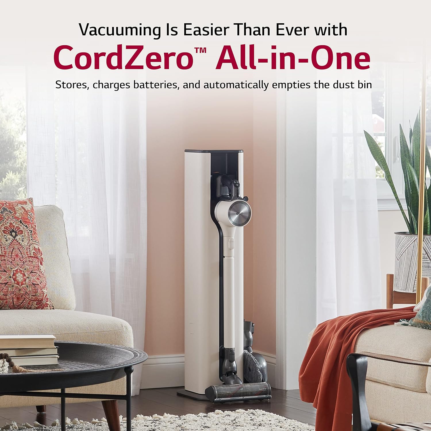 LG CordZero Auto Empty Cordless Stick Vacuum Cleaner Wet Mop All in One Tower, Extra Removable Battery, Up to 120 Min, Handheld, Powerful Suction