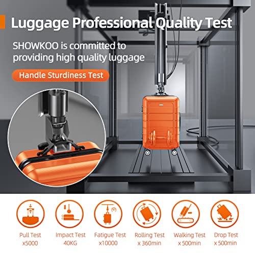SHOWKOO Luggage Sets Expandable PC+ABS Durable Suitcase Double Wheels TSA Lock Black