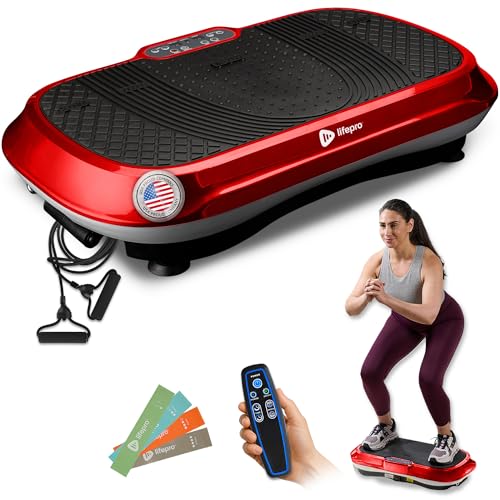 Lifepro Waver Vibration Plate Exercise Machine – High-Intensity Vibration for Muscle Activation, Full-Body Workout Vibrating Platform with Loop Bands