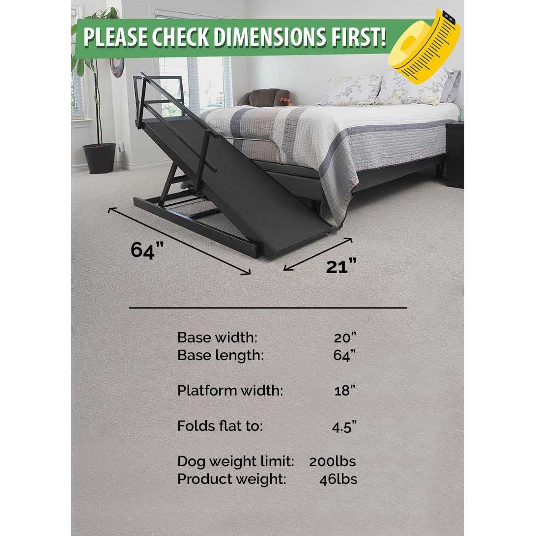 Doggoramps Large Bed Ramp for Big &amp; Medium Dogs Adjustable Height Sturdy - Pet Supplies online store