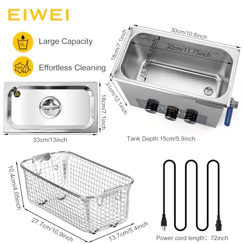 3L Ultrasonic Cleaner, One-Touch Cleaning, Heating, Dual-Frequency, Sweep Frequency, Touch Ultrasonic Cleaning Machine for Labs,Carburetor,Jewelry