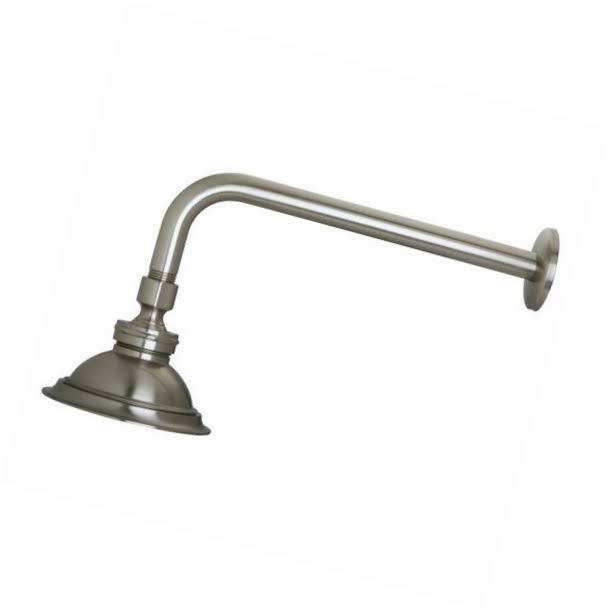 Kingston Brass P10SNCK Victorian Brass Showerhead with 12inch Shower Arm, Satin Nickel