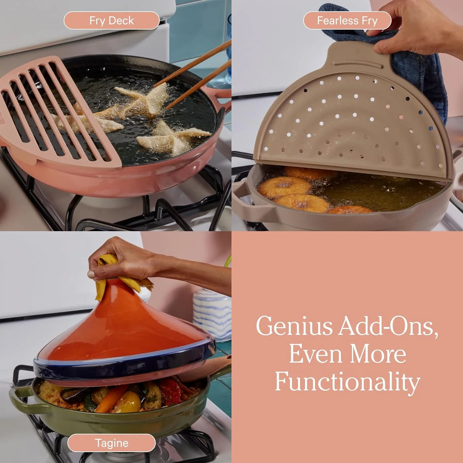 Cas Iron Always Pan | Premium Enameled, oxin- Surface | 10-Inch 8-In-1 Mulifuncional Cookware Sysem | Lid