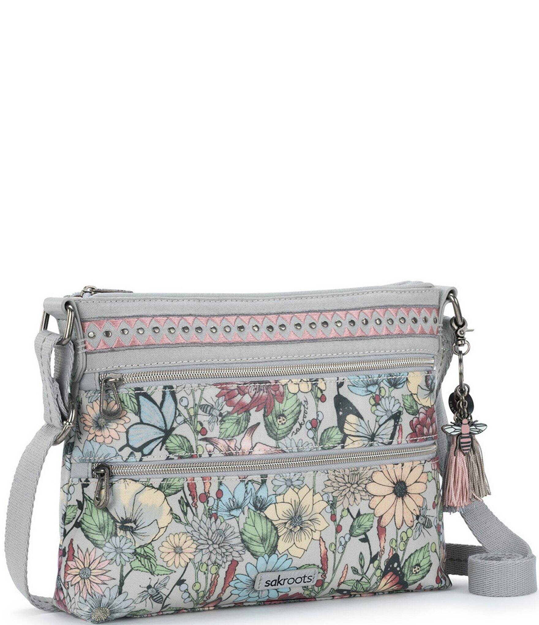 Sakroots Basic Double Zip Crossbody Bag - Multi in Bloom