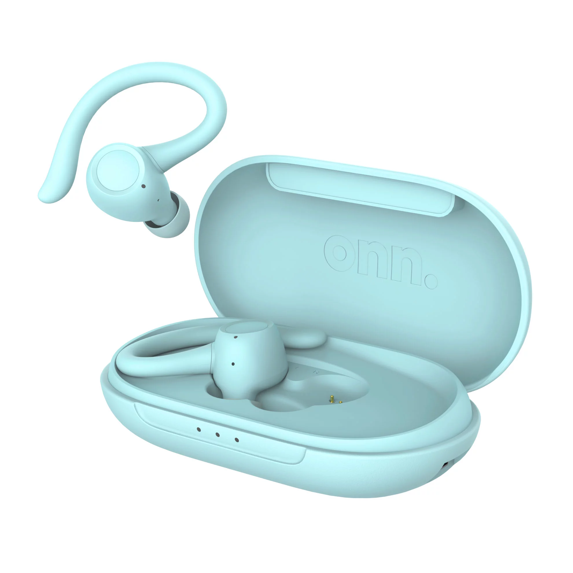 onn. Bluetooth True Wireless Earbuds with Earhook for Sport, Aqua - Curated Treasures Market