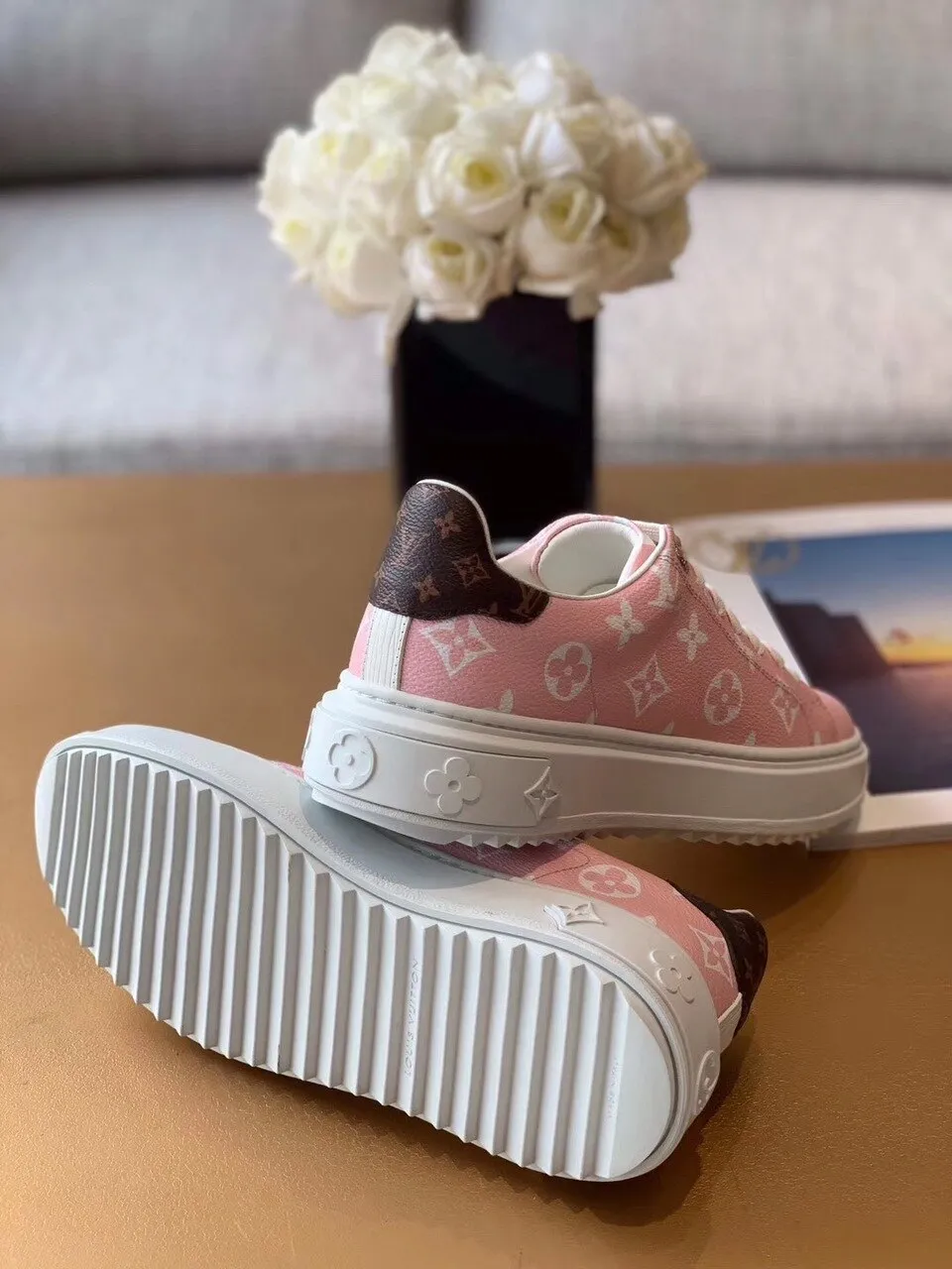 L Time Out Sneaker Patent Monogram Material Pink For Women L