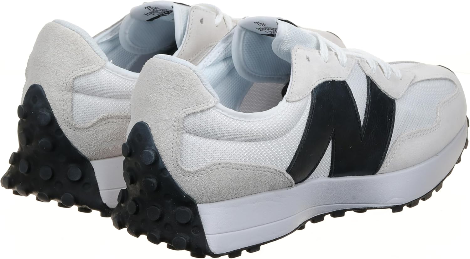 New Balance Men's 327 Sneaker, White with Black (us_Footwear_Size_System, Adult, Men, Numeric, Medium, Numeric_9_Point_5)
