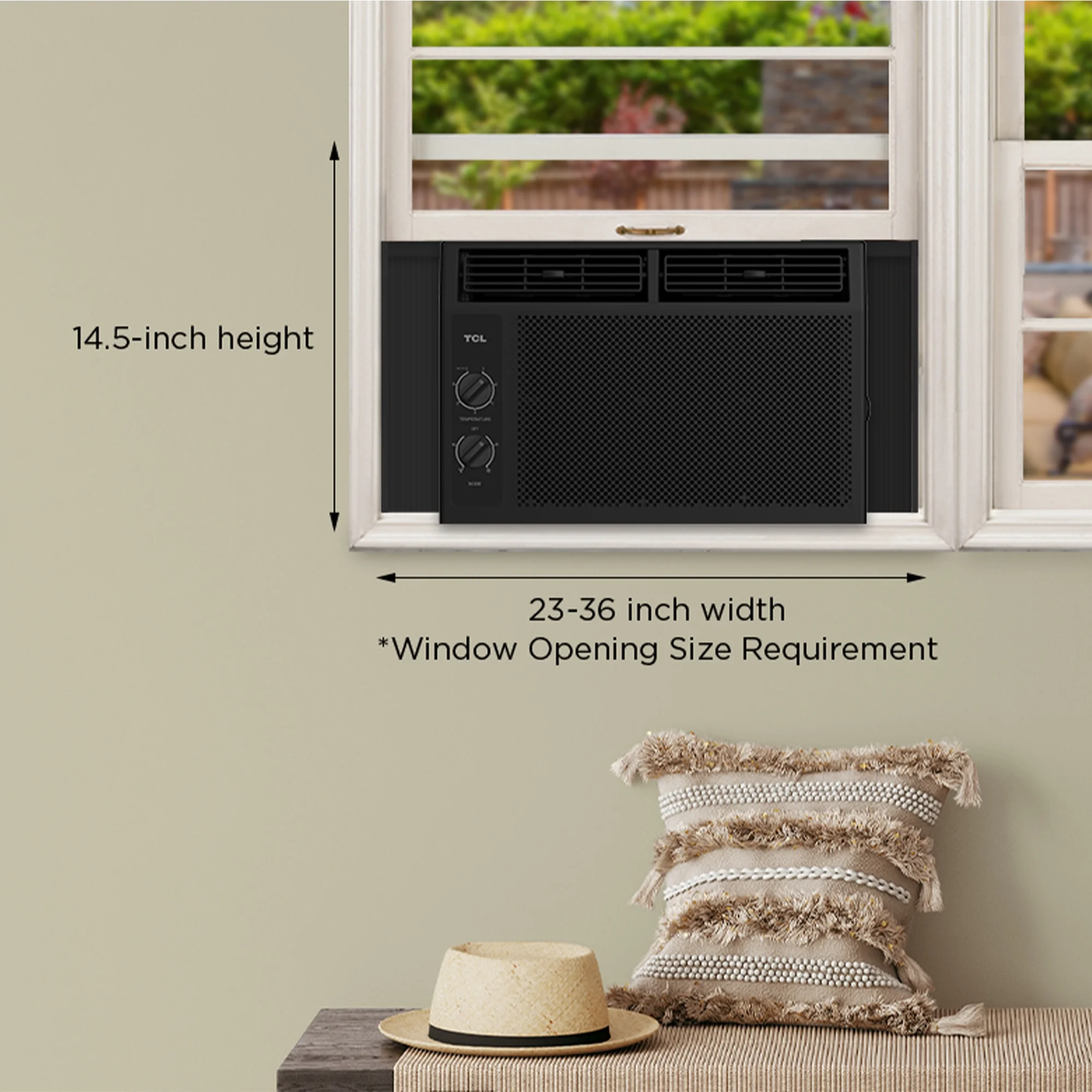 TCL 5,000 BTU Mechanical Window Air Conditioner, Black, W5WM-B3