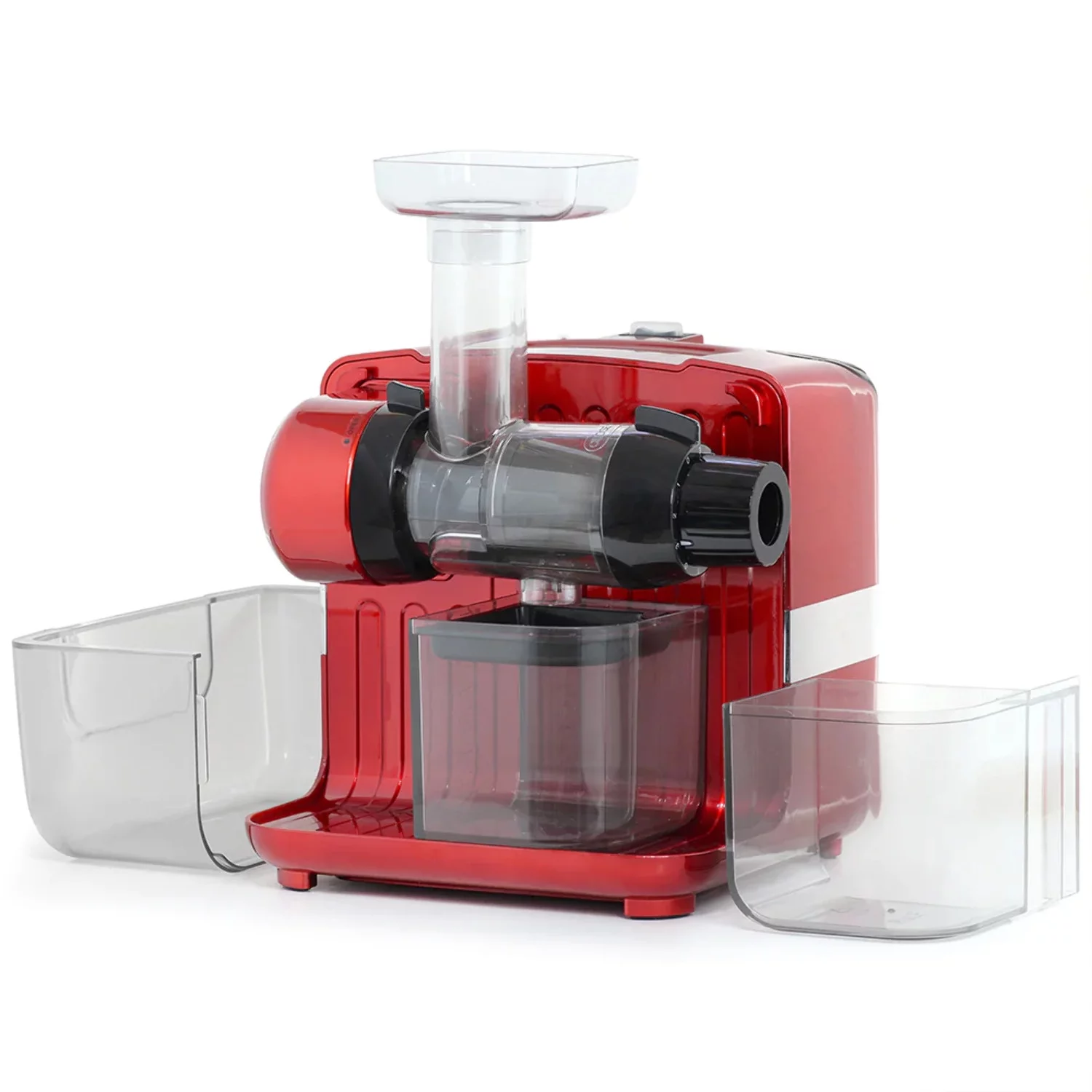 Omega Juicer JCUBE500RD Cold Press 365 Slow Masticating Juice Extractor and Nutrition System with On-Board Storage, 120-Watts, Red