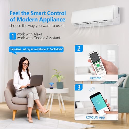 Bonnlo 17SEER2 Ductless Mini Split AC/Heating System, Split-System Wall Air Conditioner Pre-Charged Inverter Heat Pump with 16ft Installation Kit