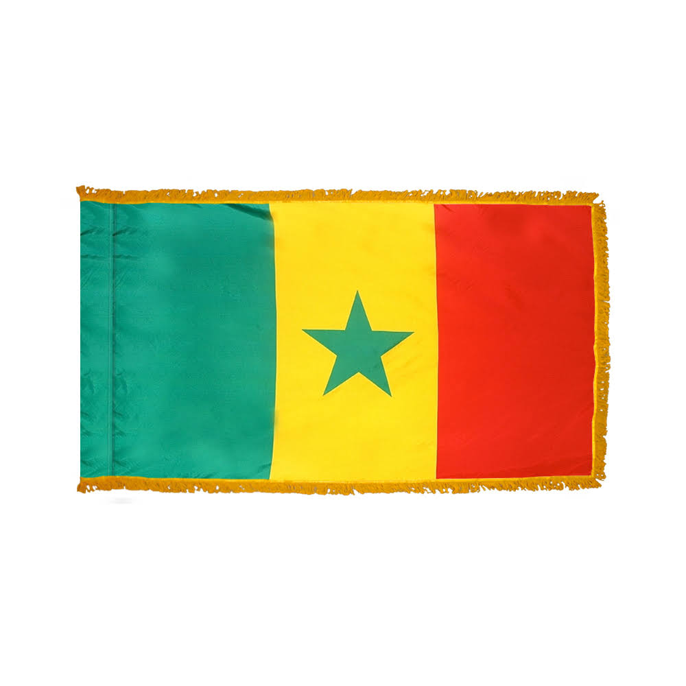 4ft. x 6ft. Senegal Flag with Side Pole Sleeve and Fringe by US Flag Supply