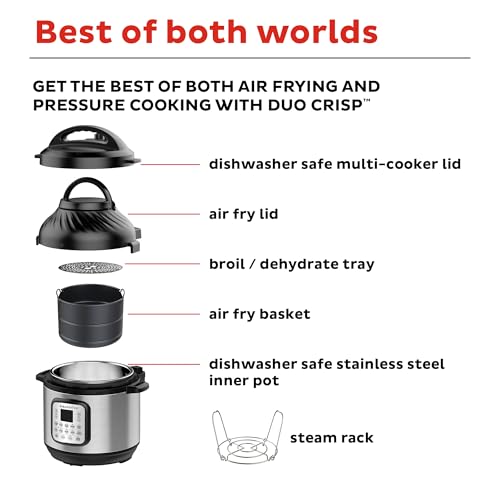 Instant Pot Duo Crisp 11-in-1 Air Fryer and Electric Pressure Cooker Combo with Multicooker Lids that Air Fries, Steams, Slow Cooks, Saut&eacute;s