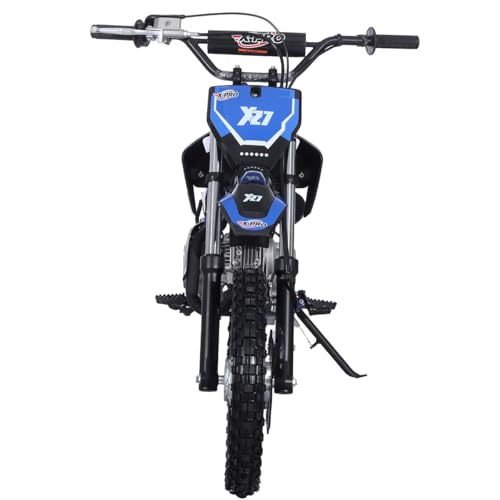 X-PRO X27 125cc Dirt Bike with 4-Speed Semi-Automatic Transmission, Kick Start, Big 14"/12" Tires! Cradle Type Steel Tube Frame! (Black)