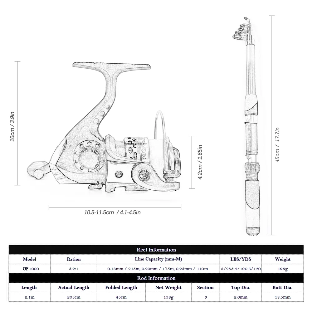 Lixada Fishing Rod Kit, Fiberglass Telescopic Fishing Pole, Professional Travel Fishing Pole Rod Set
