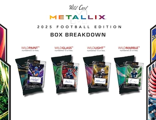 2025 Wild Card Metallix Pro-Look Football Hobby Trading Card Box (6 Encased AUTOGRAPHED Cards Per Box)