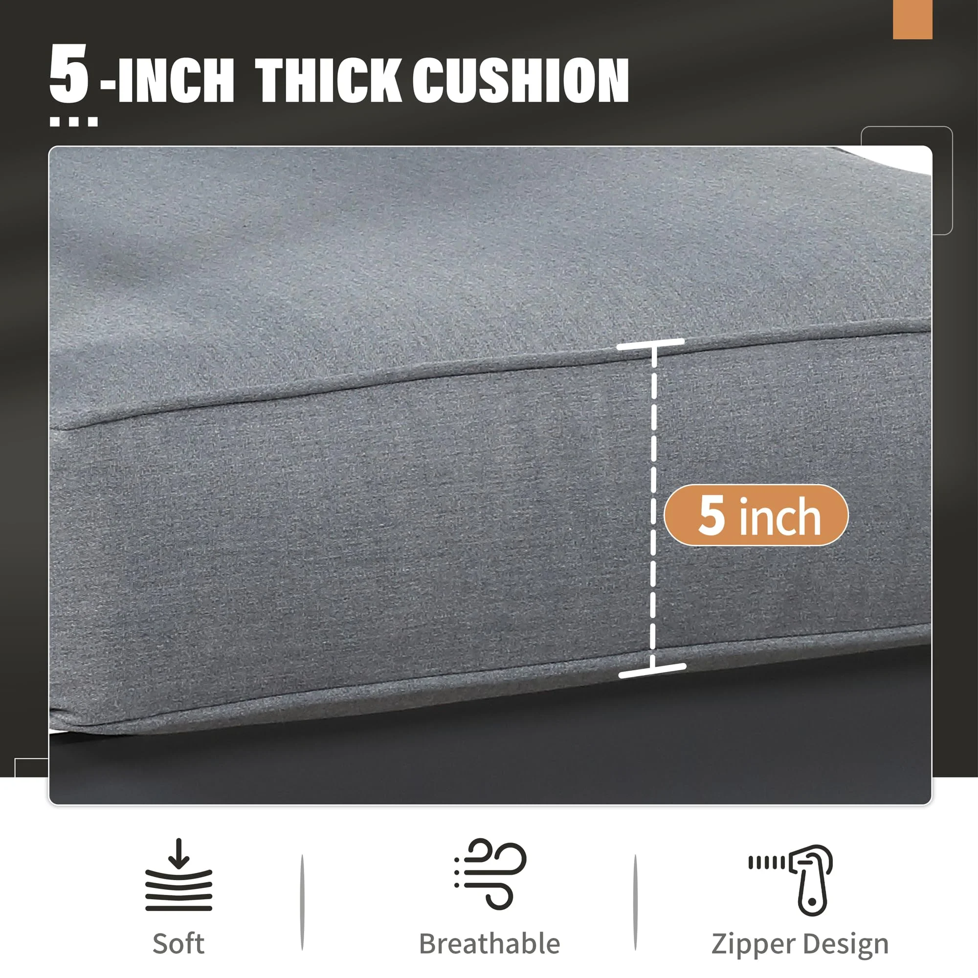 CozyHom 4 Seats Outdoor Aluminum Furniture Sofa Sets For All-Season Patio Aluminum Sectional Conversation Couch Set With Table And Cushions, Gray