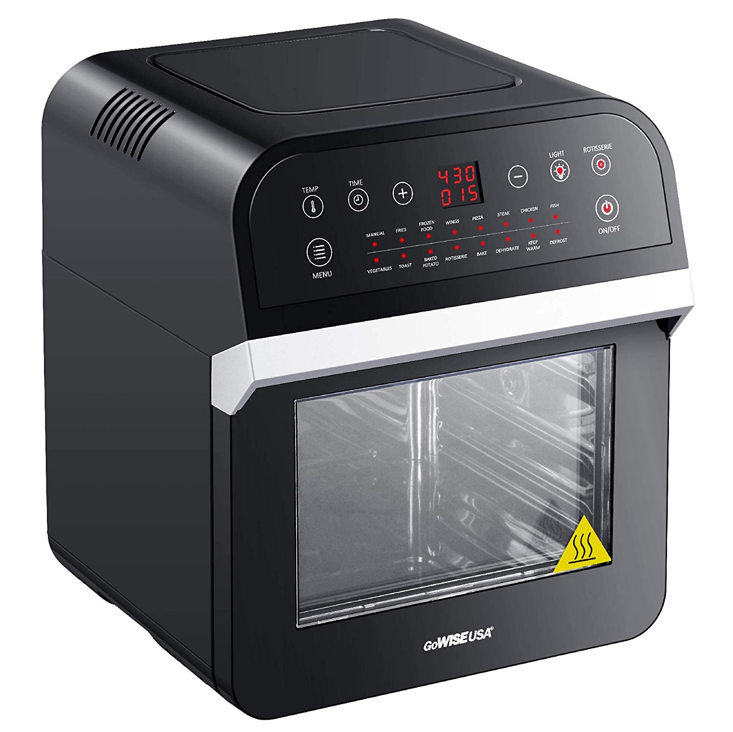 GoWISE USA Deluxe 12.7-Quarts 15-in-1 Electric Air Fryer Oven Black