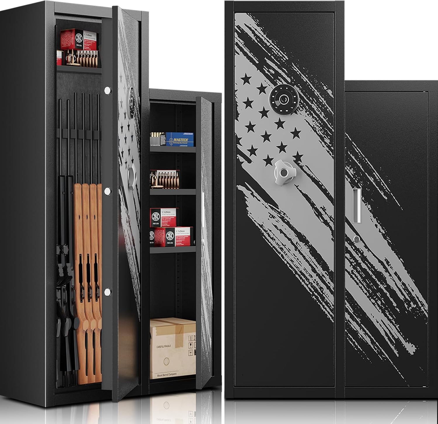 KAER [𝟐𝟎𝟐𝟒 𝐔𝐩𝐠𝐫𝐚𝐝𝐞𝐝] 8-12 Rifle Gun Safe, Home Safes for Rifles and Pistols