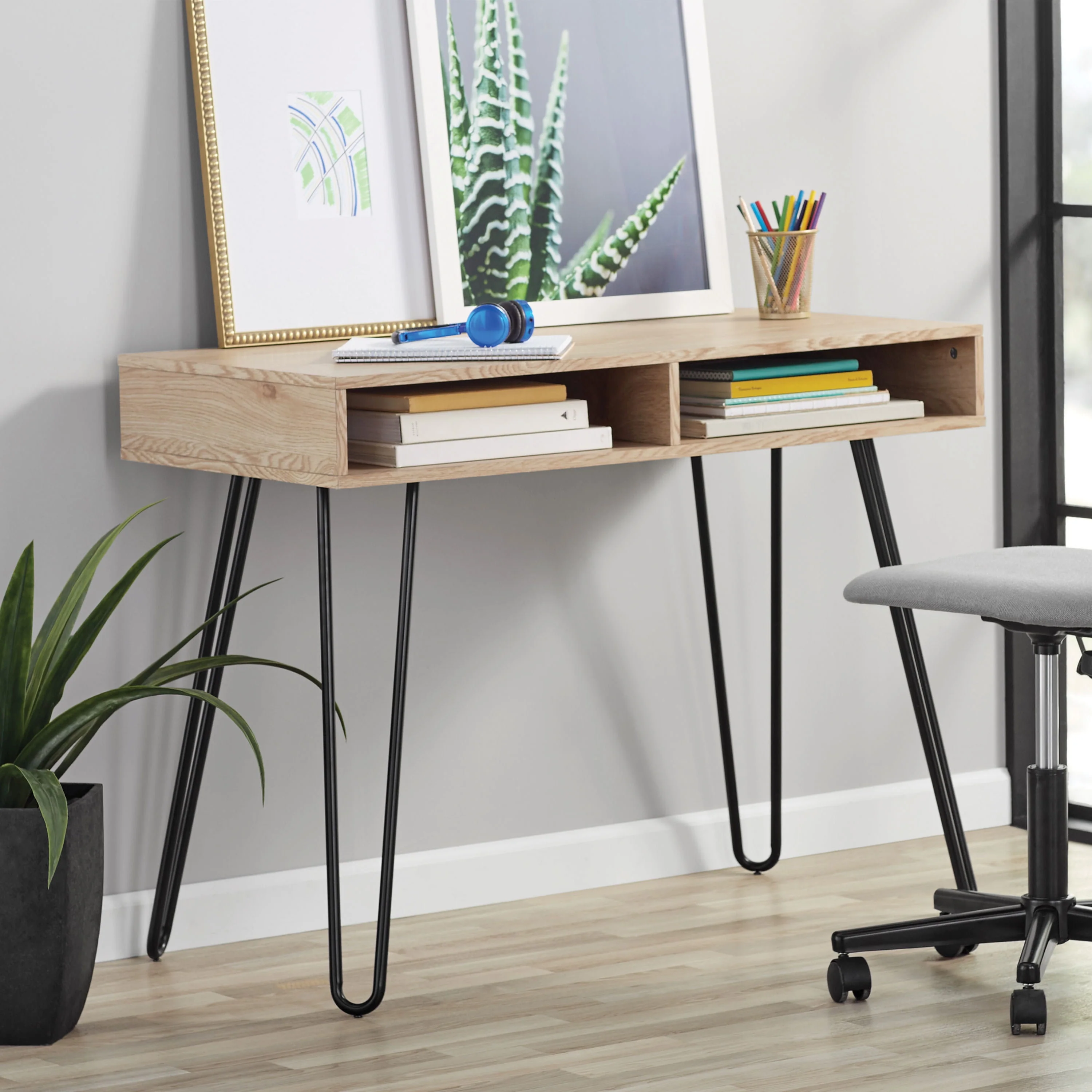Mainstays Hairpin Writing Desk, Multiple Finishes