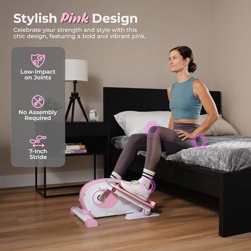 Sunny Health & Fitness Sitting Under Desk Elliptical Exerciser, Portable Pedal Training Machine for Senior Exercise, Peddler for Home Workout
