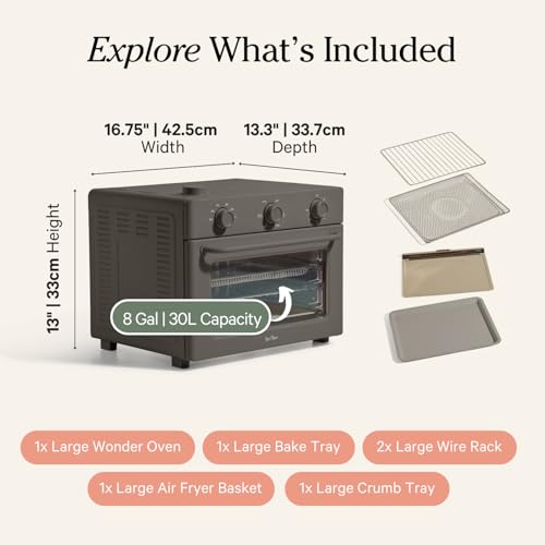 Our Place Wonder Oven | 6-in-1 Air Fryer & Toaster Oven with Steam Infusion | Compact, Countertop Friendly, Fast Preheat, Multifunctional | Air Fry