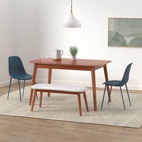 POLY & BARK Isla Modern Kitchen Chairs Set of 4 - Plastic Dining Chair with Metal Legs