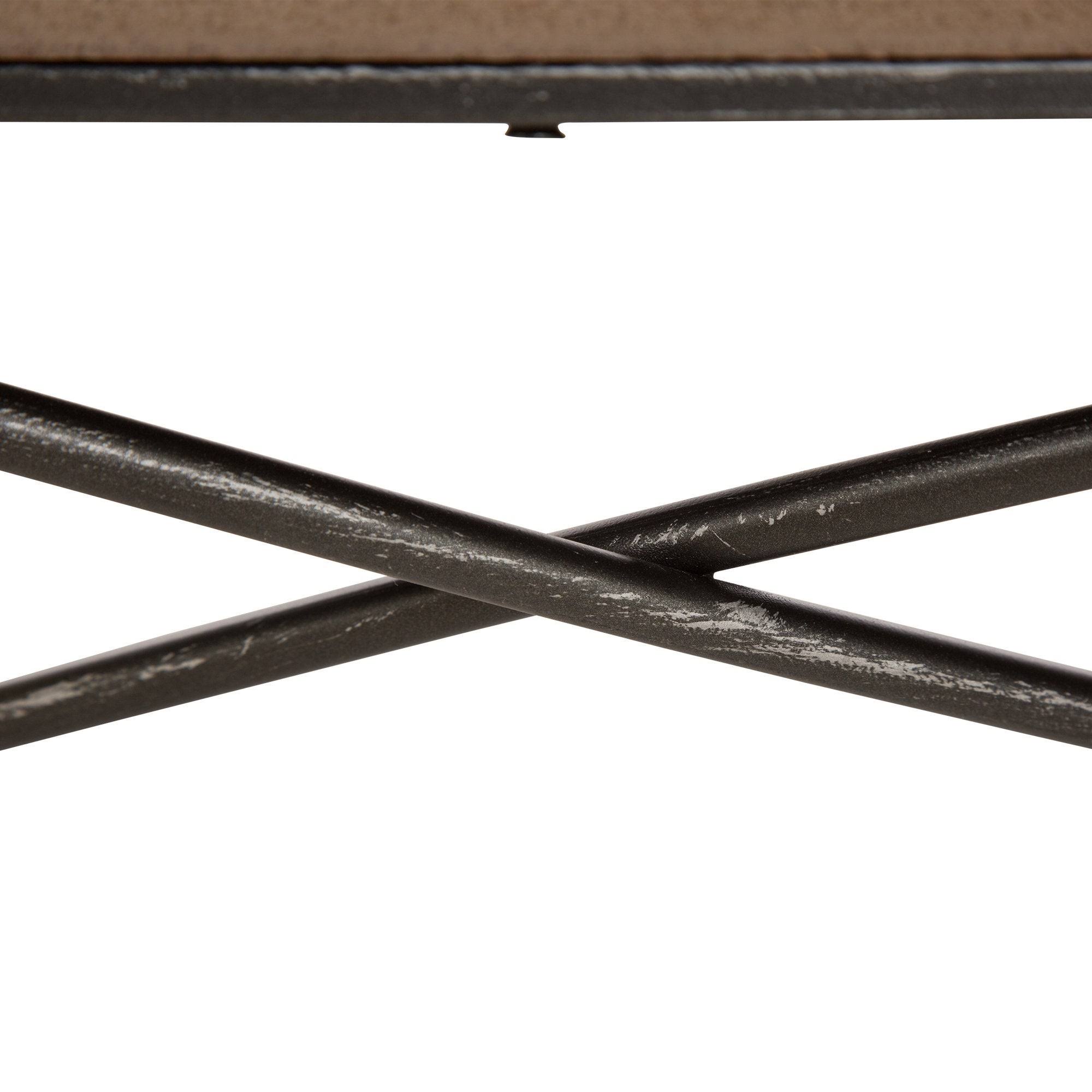 Glitzhome Farmhouse Rustic Metal Wooden Wall Shelf Set of Two - Large and Small