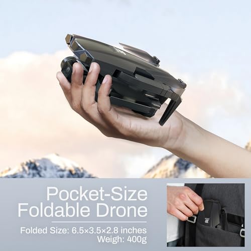 BEZGAR BD901 Drones with Camera for Adults 4K Long Range - Foldable Mini Drone with 4K Video, 3-Axis Gimbal, 3KM Transmission, 23 Mins Flight Time