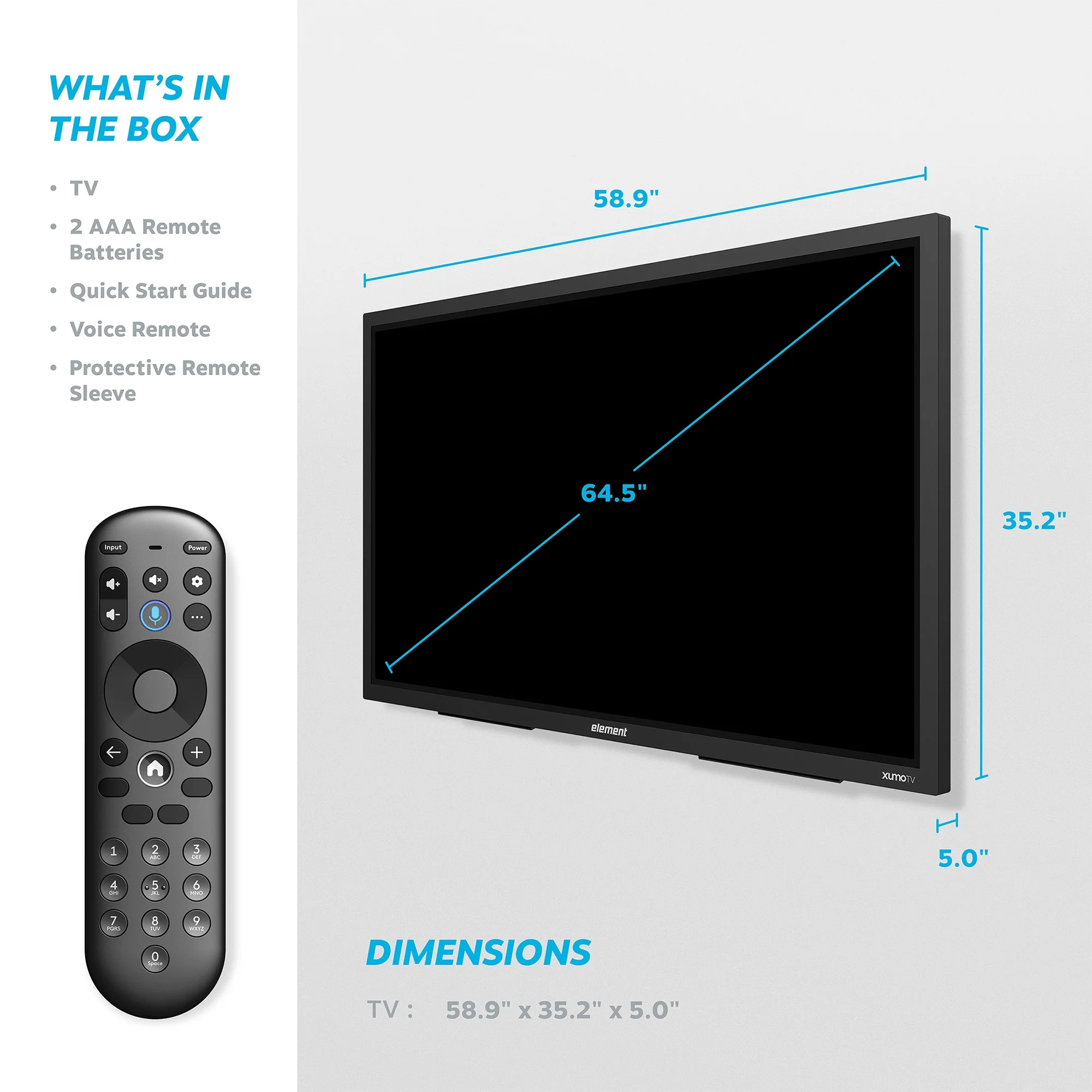 Element Electronics 65" 4K UHD Partial Sun Outdoor Xumo TV (EP500AE65C)