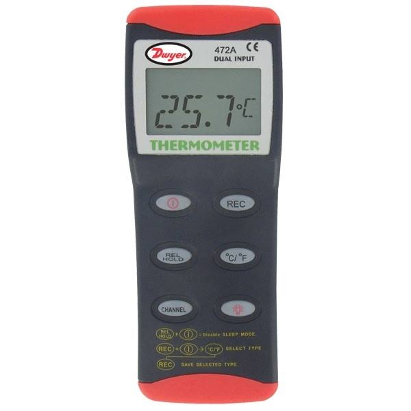Series 472A-1 Dual Input Thermocouple Thermometer - Dwyer 472A-1