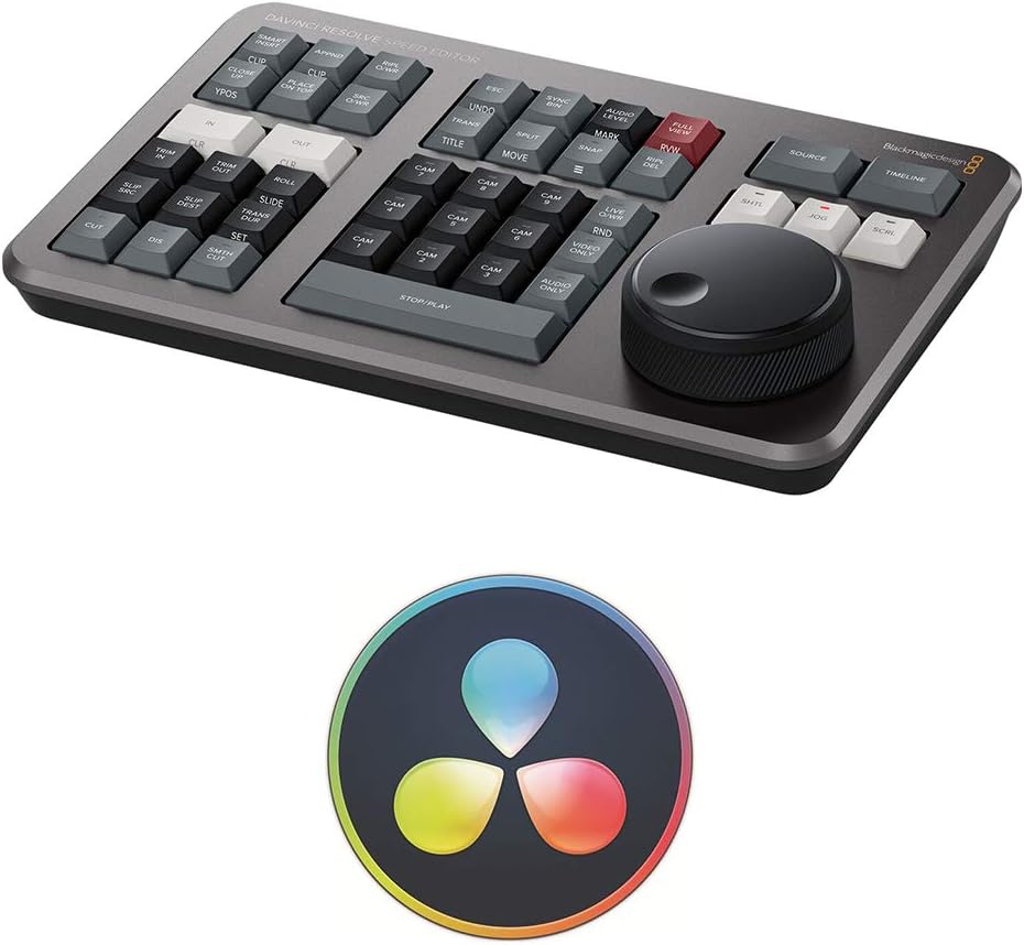 Blackmagic Design Davinci Resolve Speed Editor Bundle with Davinci Resolve 17 Studio (Activation Card) (2 Items)