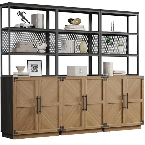 SICOTAS Book Shelf Bookcases with Storage - 75.3” Tall Book Shelves Case 5 Tier Large Modern Bookshelf Case with Door