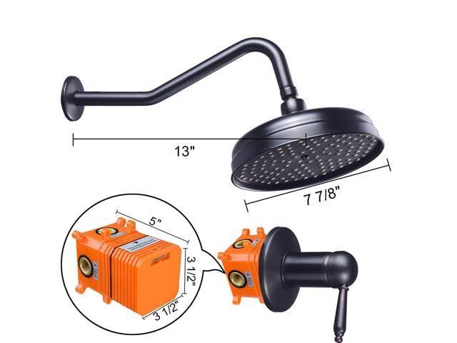 Yescom 12-1/2 inch Wall Mounted Shower Head Rainfall Faucet Tub Bathroom Bath Lavatory (Cupc Certified)