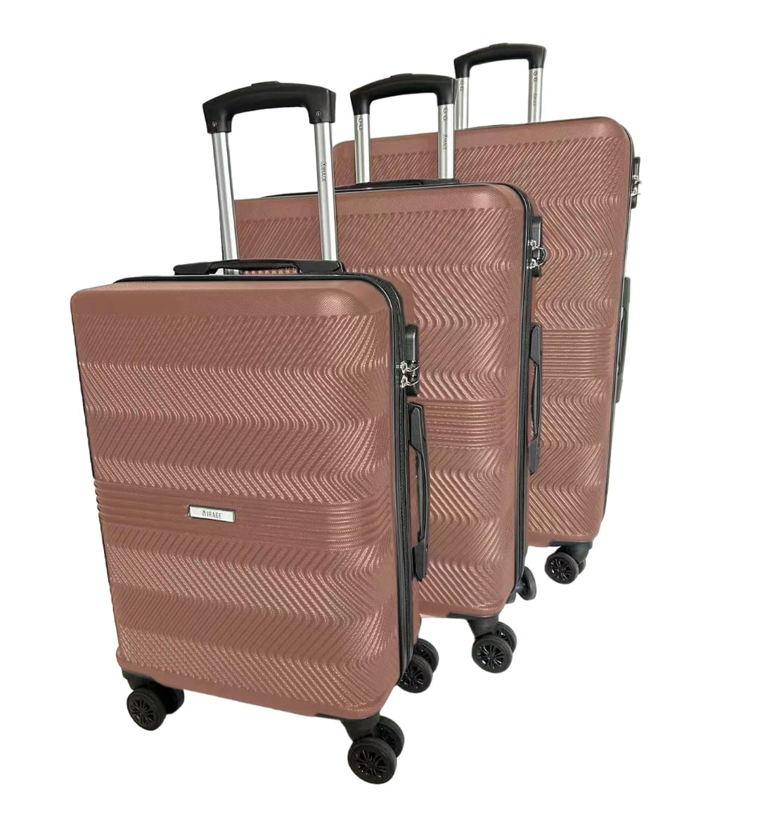 Mirage Fay ABS Hard Shell Style Lightweight 360 Dual Spinning Wheels Combo Lock 3 Piece Luggage Set - Curated Treasures Market