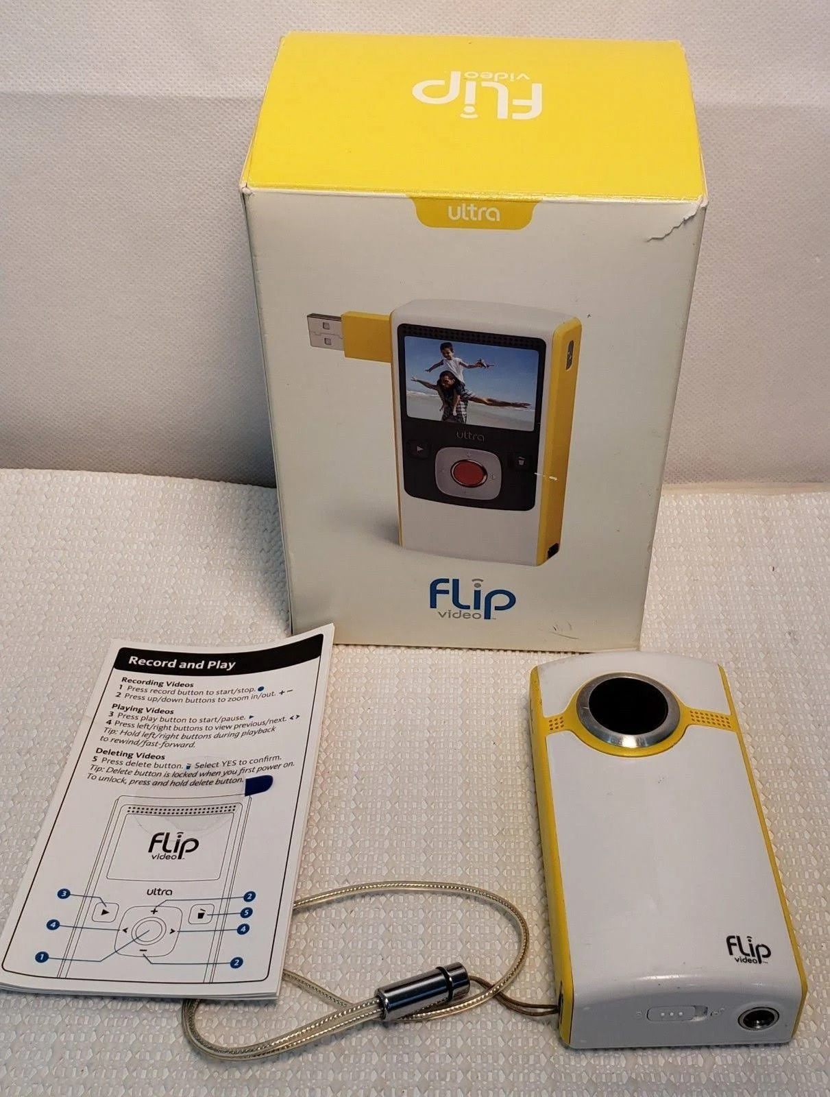 Flip Video Ultra 0.31 MP Camcorder - Yellow