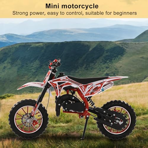 Mini Dirt Bike, 50 CC Gas Powered Mini Bike 2 Stroke, Off Road Motorcycle for Kids and Adult, Kids Dirt Bike with Front & Rear Disc Brakes