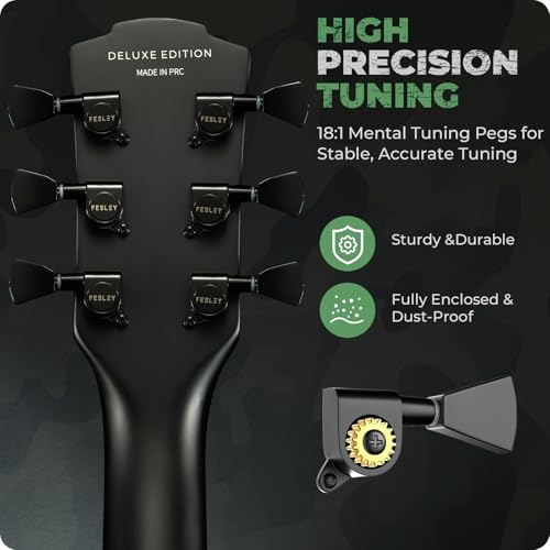 Fesley 39" LP Electric Guitar Kit: Full Size Solid Body Electric Guitars for Beginners with Humbucker Pickups,Poplar Body,Mahogany Neck,22 Frets