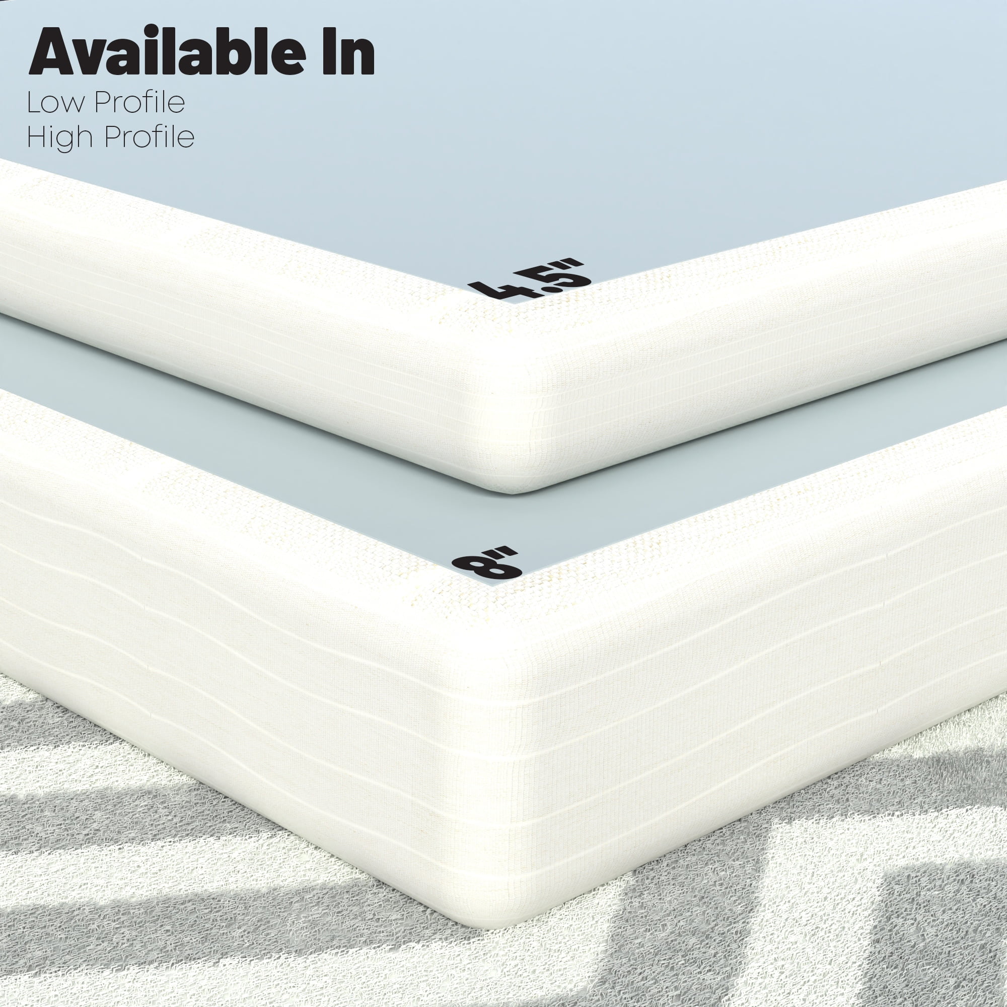 Spring Coil ONETAN, 4.5-Inch & 8-Inch Sturdy Wood Box Spring for Mattress Support - Durable and Easy to Assemble Natural Wood Foundation Firm Full