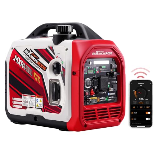 maXpeedingrods 4000 Watt Dual Fuel Inverter Generator with Bluetooth® Control Start and Display, RV Ready, Electric Start, Quiet for Outdoor Camping