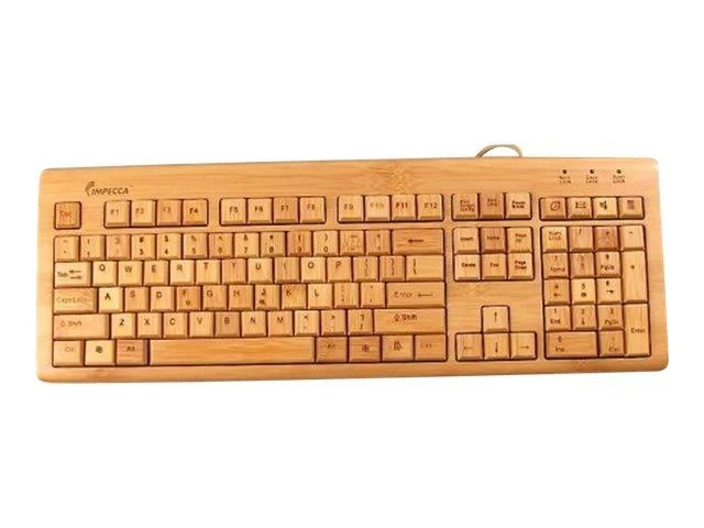 Impecca Bamboo Custom Carved Designer USB Keyboard