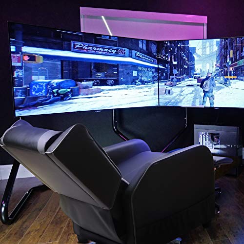 Vitesse Gaming Recliner Chair Racing Style Single Ergonomic Lounge Sofa Modern PU Leather Reclining Home Theater Seat for Living Gaming Room (Blue)
