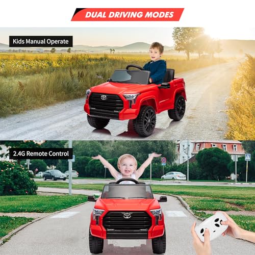 IDEALHOUSE Electric Car for Kids, 12v Ride on Truck Car, Ride-on Toys for Boys/Girls, Off-Road Kids Pickup Car with Remote Control, Spring Suspension