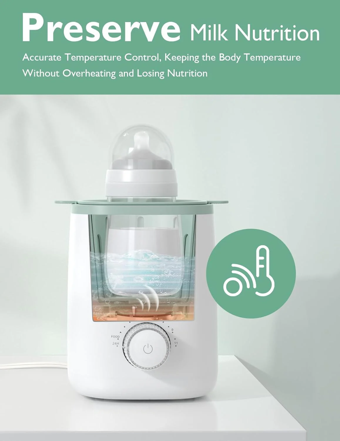 Momcozy Baby Bottle Warmer, 6-in-1 Baby Milk Warmer with Smart Temperature Control, Breastmilk Warmer, Fast Baby Food Heater, Steam Sterilizer