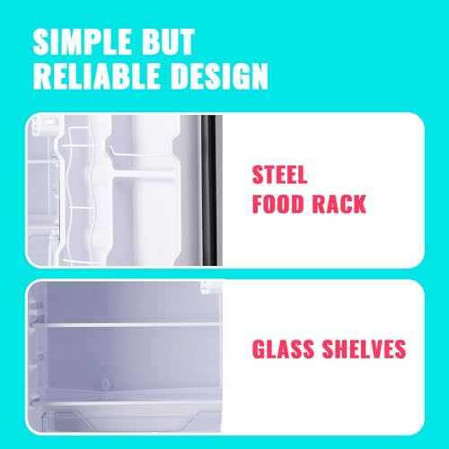 WANAI Small Refrigerator with Freezer 3.5 Cu.Ft Mini Fridge with Freezer