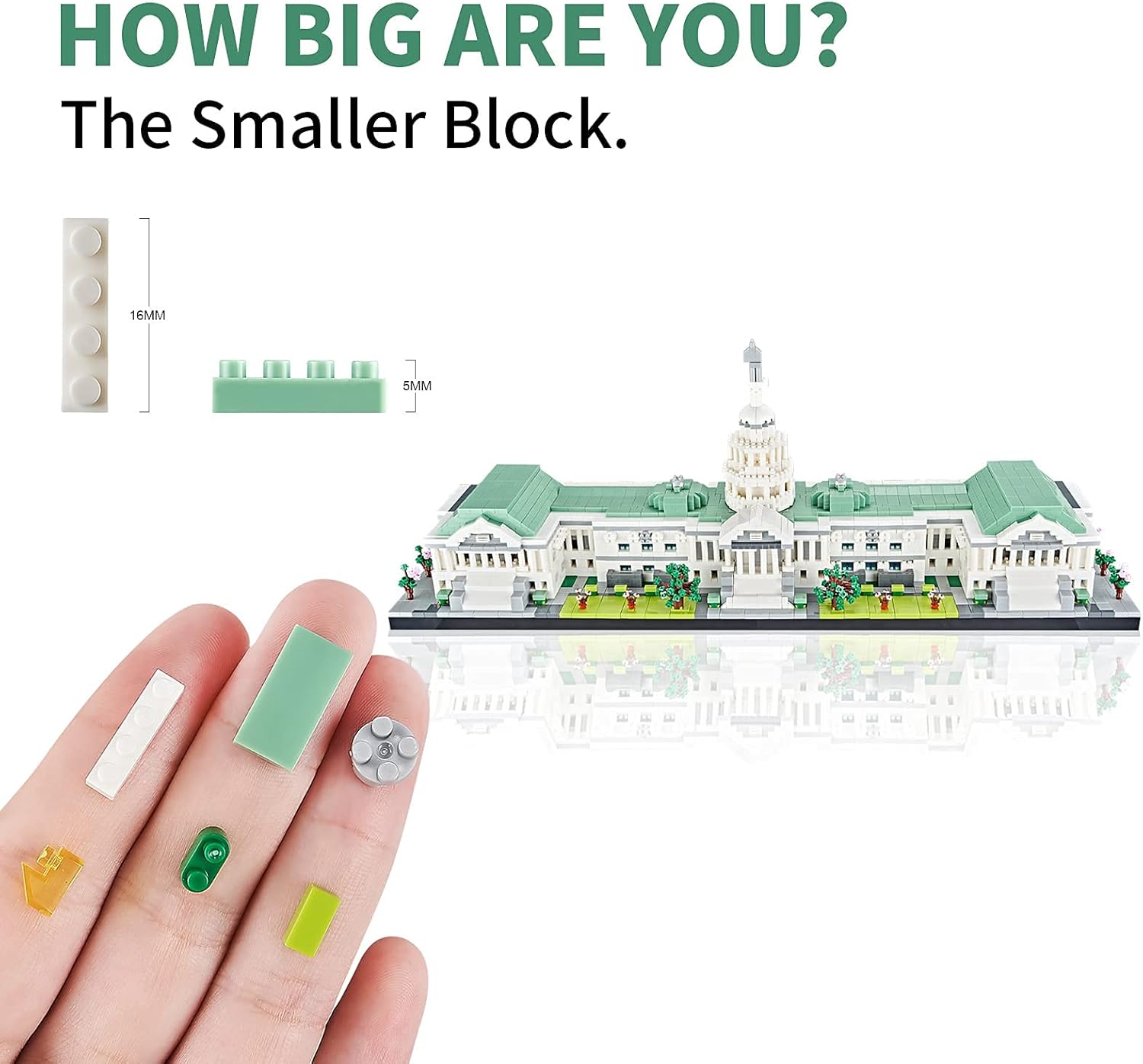YUJNS Big Architecture United States Capitol Building Set, Micro Blocks 3630 PCS +