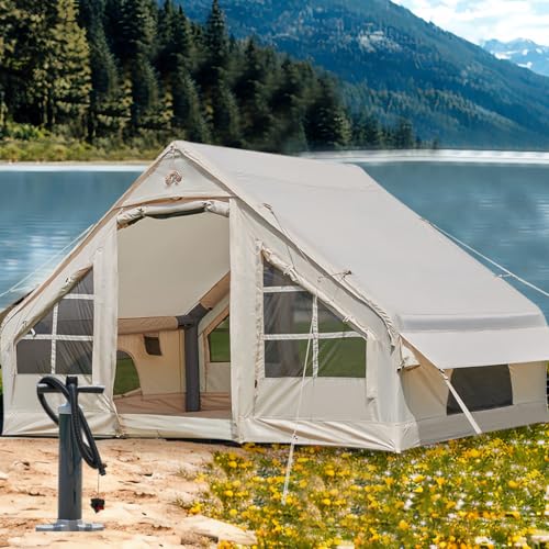 SHANQUAN Inflatable Tent with Pump,4-6 Person Instant Glamping Camping Tents House